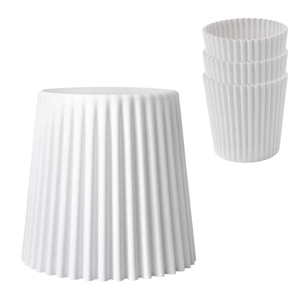 AI-PP-STOOL-C-WHX4-198129-00 Artiss Set of 4 Cupcake Bar Stools Stackable Foot Stool White - Image 7