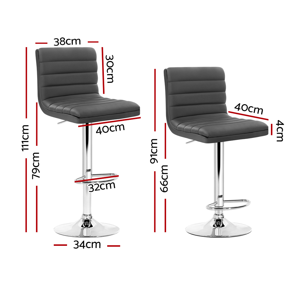 BA-K-710N-GYX4-202503041128-01 Artiss Set of 4 PU Leather Lined Pattern Bar Stools- Grey and Chrome - Image 2