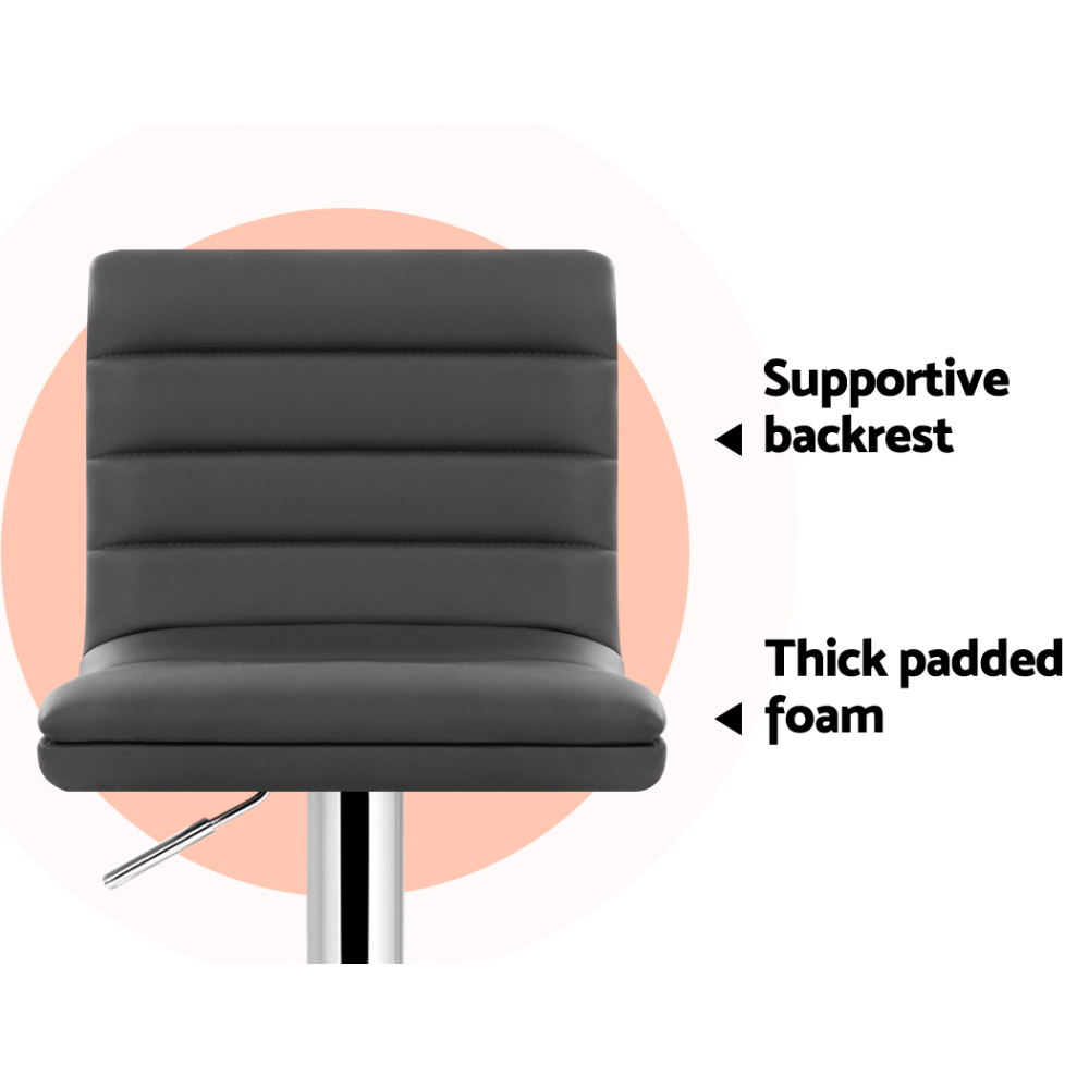 BA-K-710N-GYX4-202503041128-03 Artiss Set of 4 PU Leather Lined Pattern Bar Stools- Grey and Chrome - Image 4