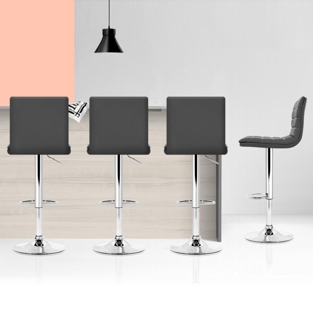 BA-K-710N-GYX4-202503041128-05 Artiss Set of 4 PU Leather Lined Pattern Bar Stools- Grey and Chrome - Image 6