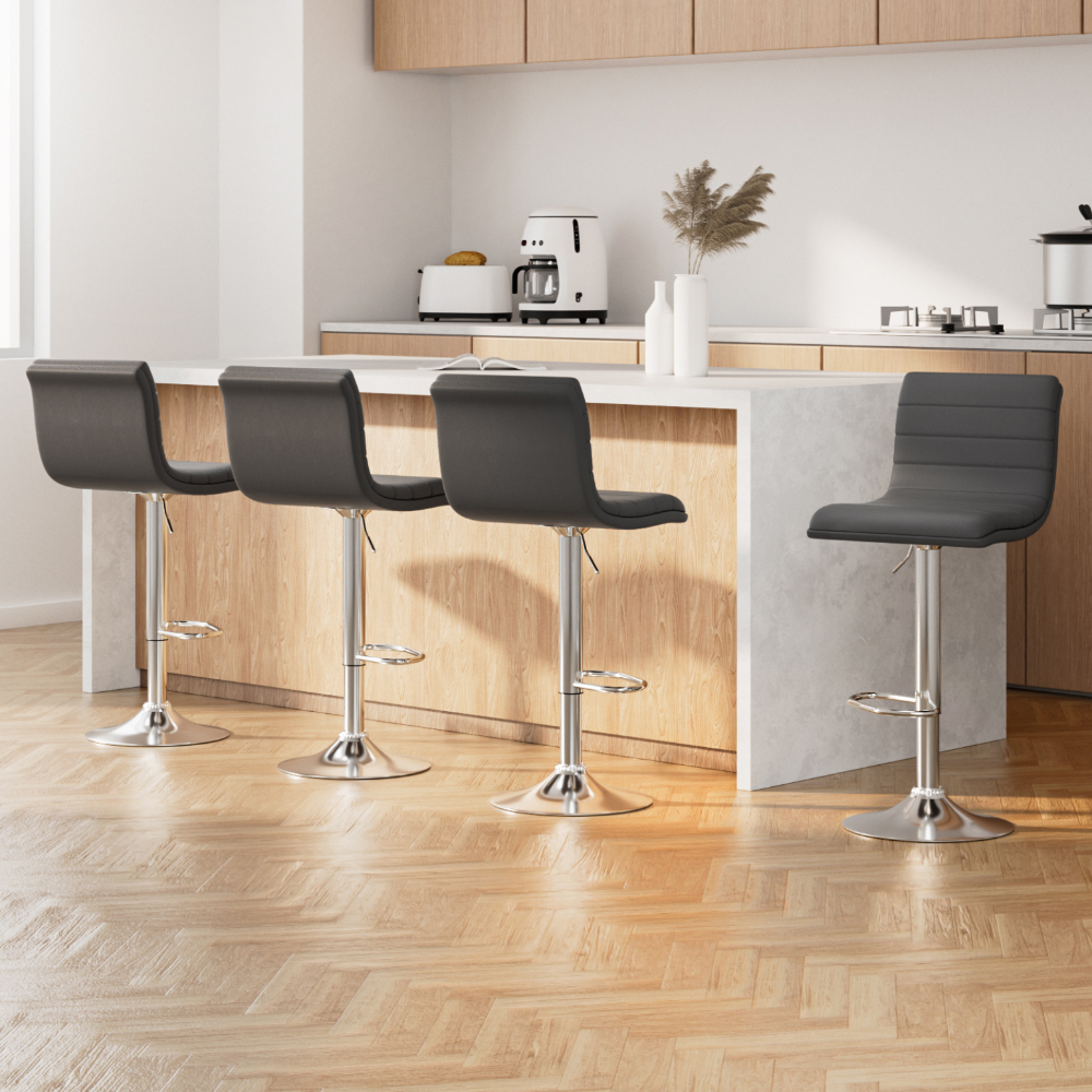 BA-K-710N-GYX4-202503041128-06 Artiss Set of 4 PU Leather Lined Pattern Bar Stools- Grey and Chrome - Image 7