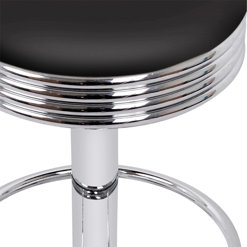 BA-TW-T7009-BLACK-X2-202502281020-02 Artiss Set of 2 Backless PU Leather Bar Stools - Black and Chrome - Image 3