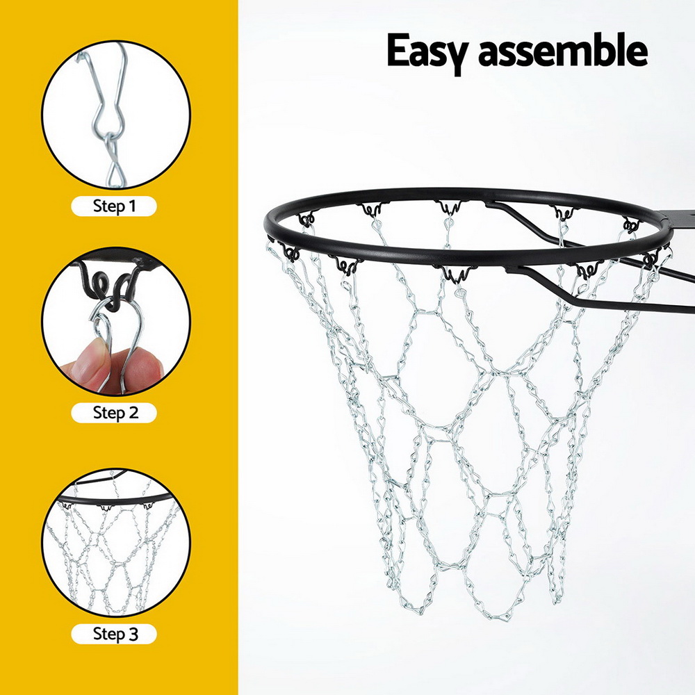 BAS-HOOP-NET-12-LOOP-186496-05 Everfit Basketball Ring Metal Braided Chain Net 12 Loop - Image 6