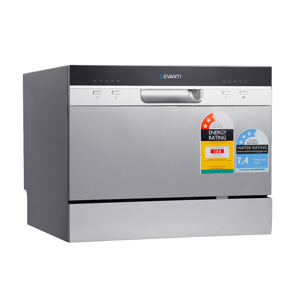 BDW-6-02A-SI-3899-02 Devanti 6 Place Settings Benchtop Dishwasher Sliver - Image 3