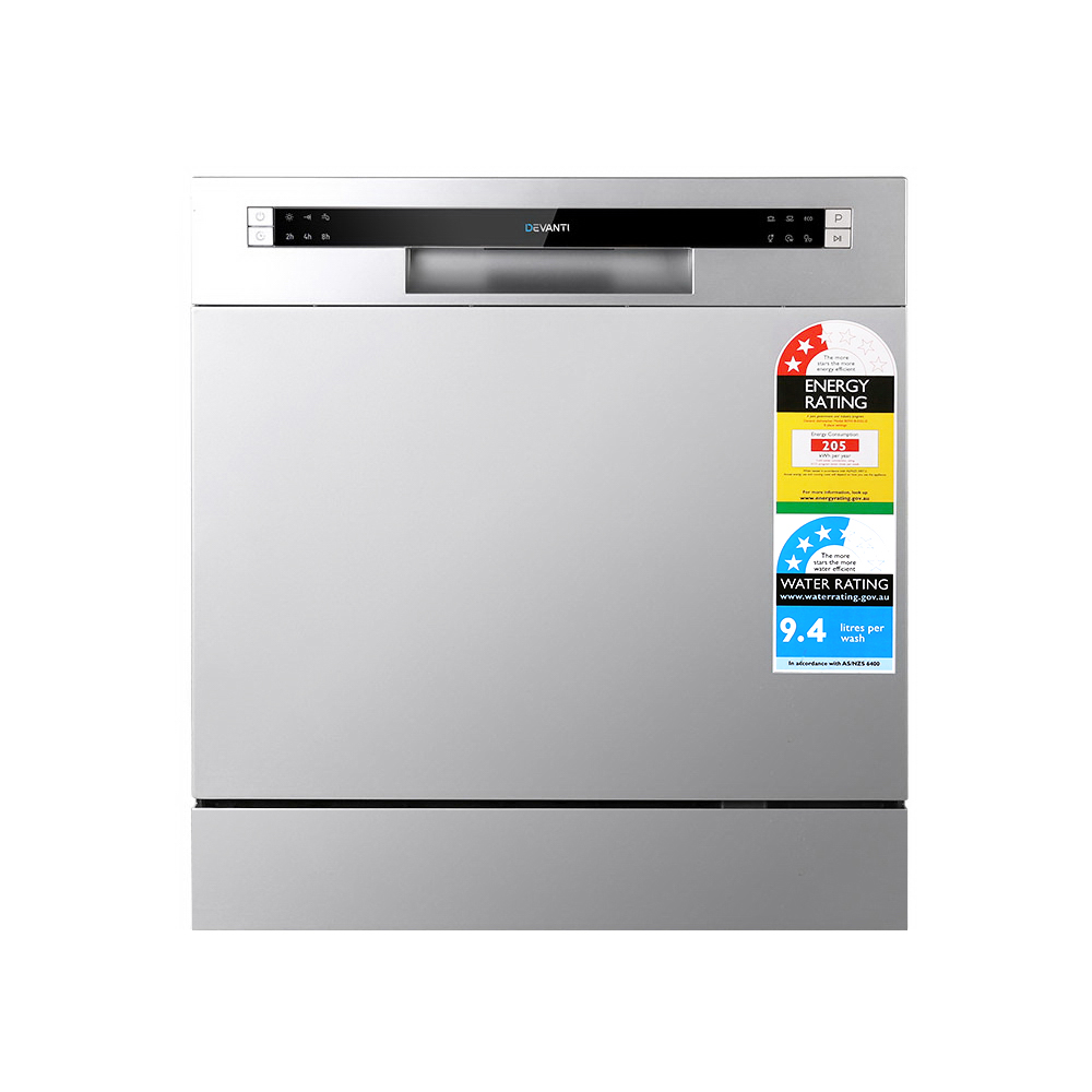 BDW-8-02G-SI-14579-02 Devanti 8 Place Settings Benchtop Dishwasher Sliver - Image 3