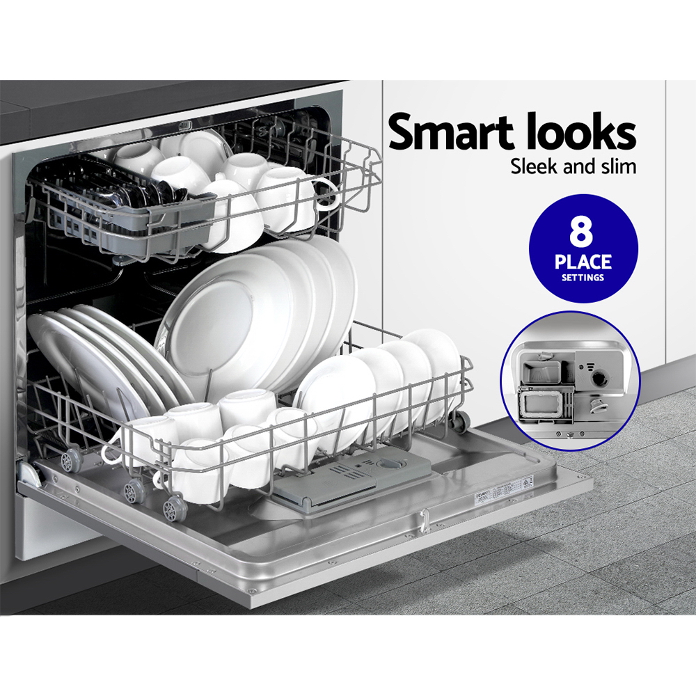 BDW-8-02G-SI-14579-04 Devanti 8 Place Settings Benchtop Dishwasher Sliver - Image 5