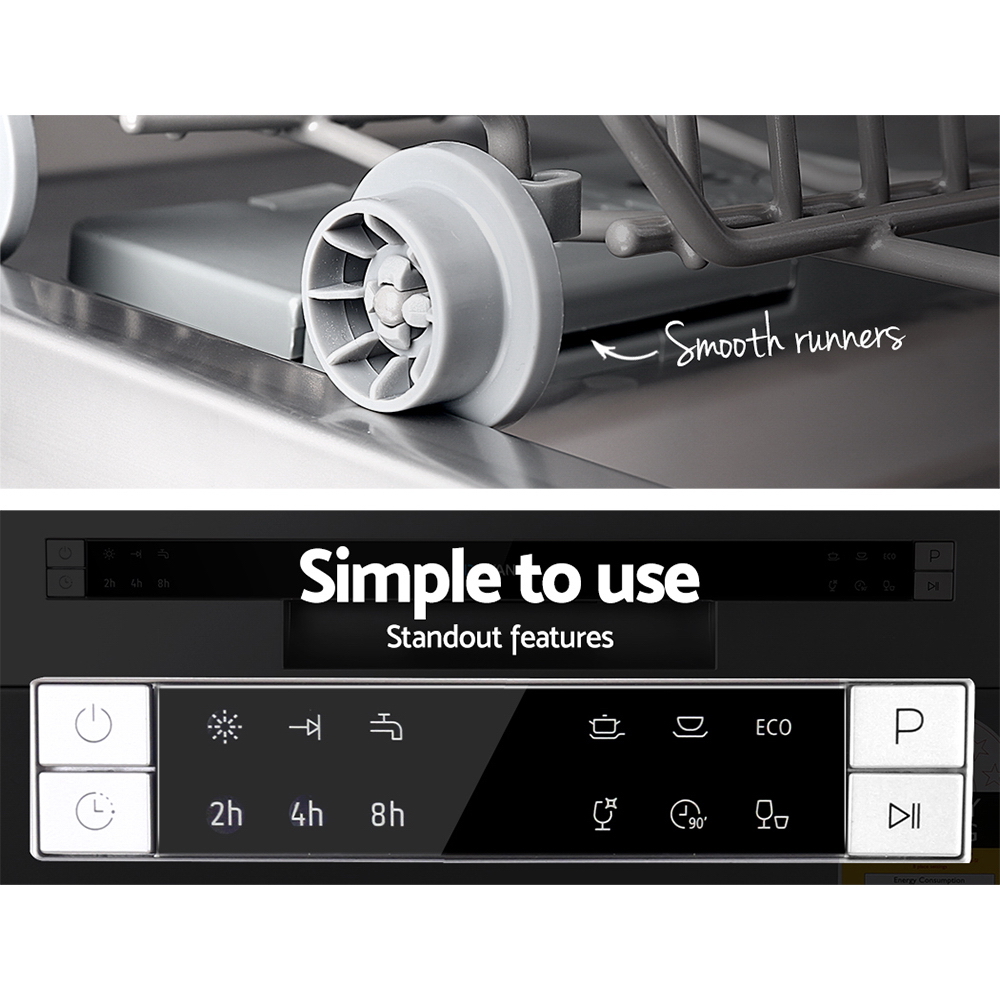 BDW-8-02G-SI-14579-05 Devanti 8 Place Settings Benchtop Dishwasher Sliver - Image 6