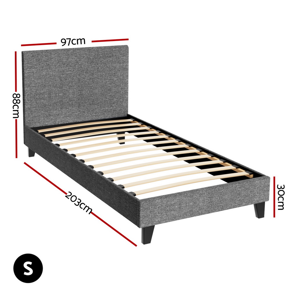 BFRAME-E-NEO-S-GY-AB-202502281430-01 Artiss Bed Frame Single Size Grey NEO - Image 2