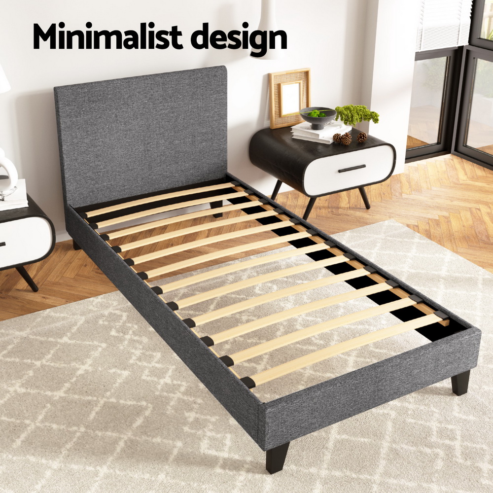 BFRAME-E-NEO-S-GY-AB-202502281430-03 Artiss Bed Frame Single Size Grey NEO - Image 4