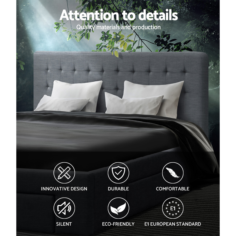BFRAME-F-AVIO-Q-GY-ABC-16827-04 Artiss Bed Frame Queen Size with 4 Drawers Grey AVIO - Image 5