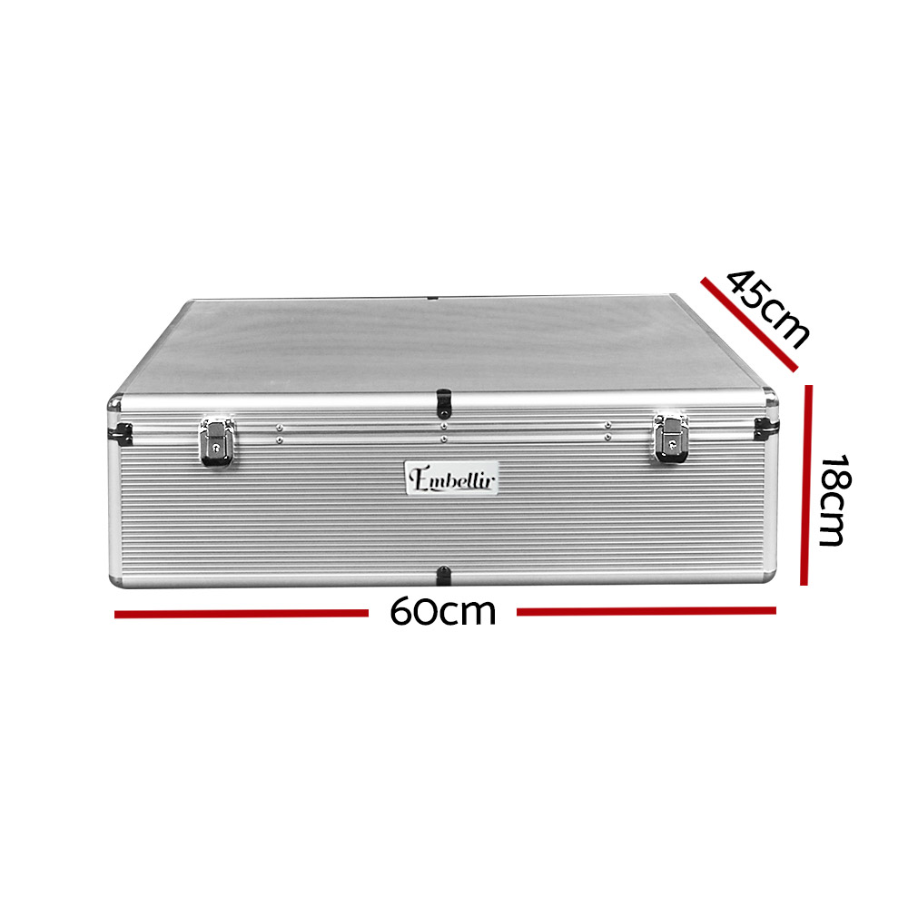 CASE-CD-1000-SL-1891-01 Embellir CD Case DVD Cases Storage Box 1000 Discs Aluminium Case DVD Folders - Image 2