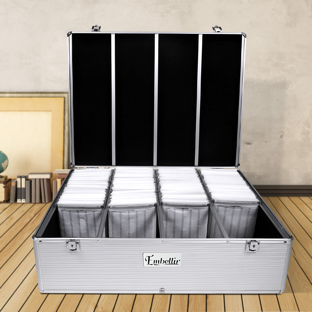 CASE-CD-1000-SL-1891-07 Embellir CD Case DVD Cases Storage Box 1000 Discs Aluminium Case DVD Folders - Image 8