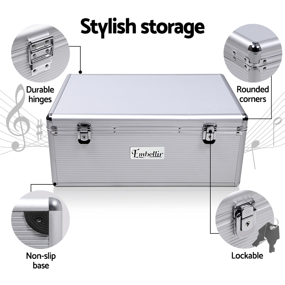 CASE-CD-500-SL-1893-03 Embellir CD Case DVD Cases Storage Box 500 Discs Aluminium Case DVD Folders - Image 4