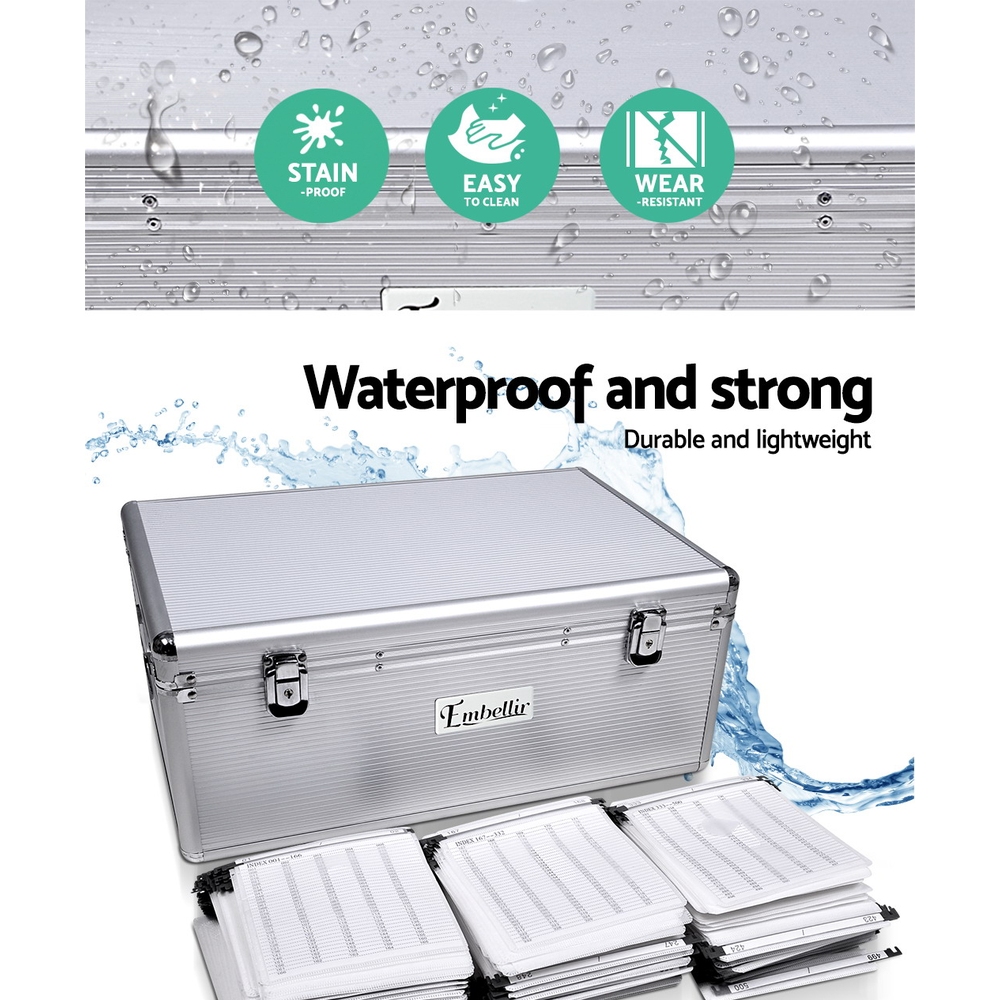 CASE-CD-500-SL-1893-04 Embellir CD Case DVD Cases Storage Box 500 Discs Aluminium Case DVD Folders - Image 5