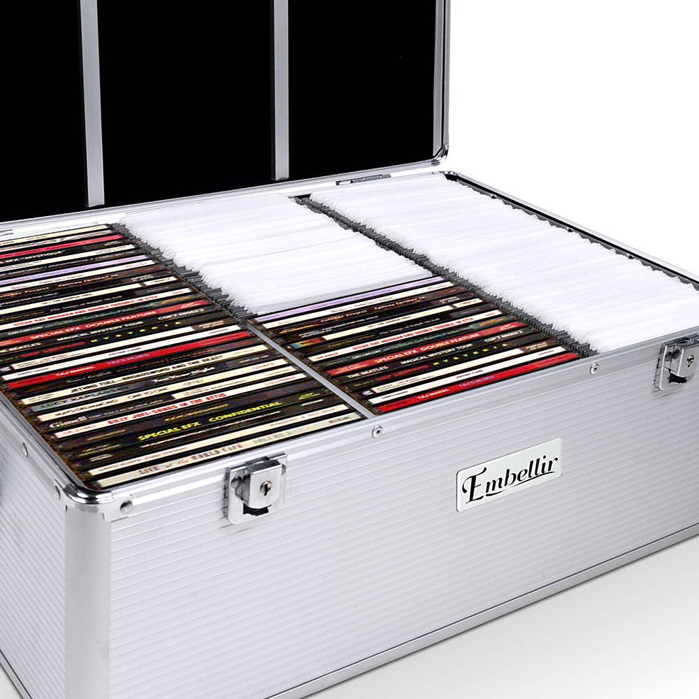 CASE-CD-500-SL-1893-06 Embellir CD Case DVD Cases Storage Box 500 Discs Aluminium Case DVD Folders - Image 7