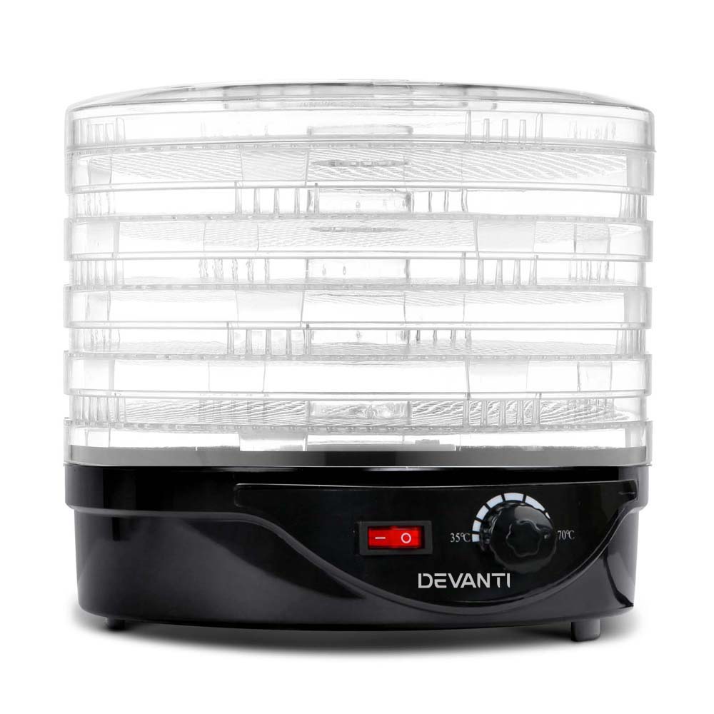 FD-B-1142-5T-BK-139376-00 Devanti 5 Trays Food Dehydrator Fruit Dehydrators Pet Beef Jerky Dryer Black - Image 7