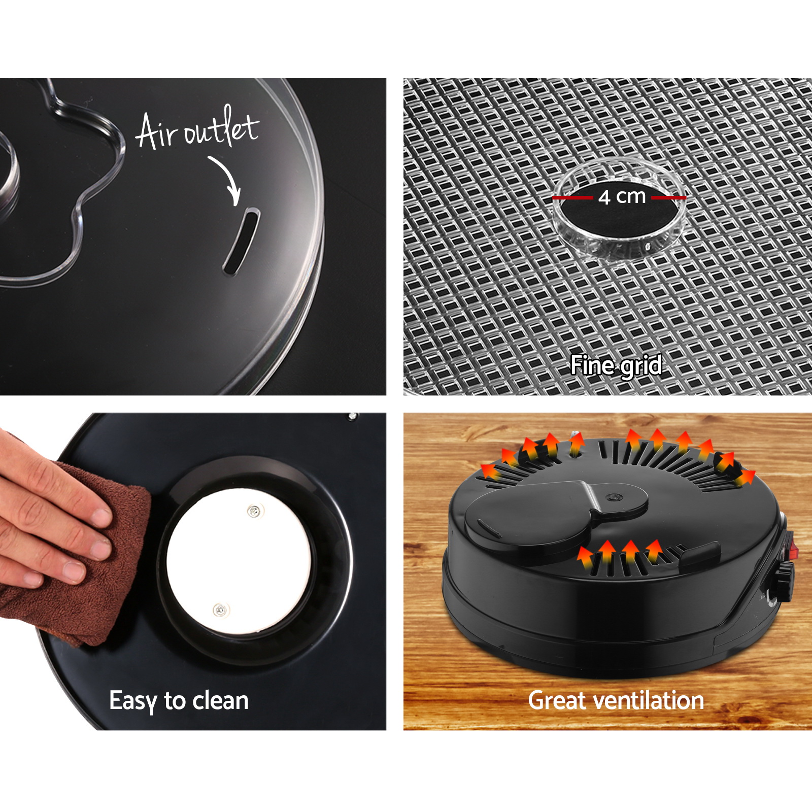 FD-B-1142-5T-BK-139376-05 Devanti 5 Trays Food Dehydrator Fruit Dehydrators Pet Beef Jerky Dryer Black - Image 6