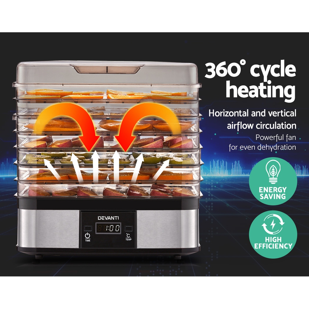 FD-B-1159-SS-202502281652-04 Devanti 5 Trays Food Dehydrator - Image 5