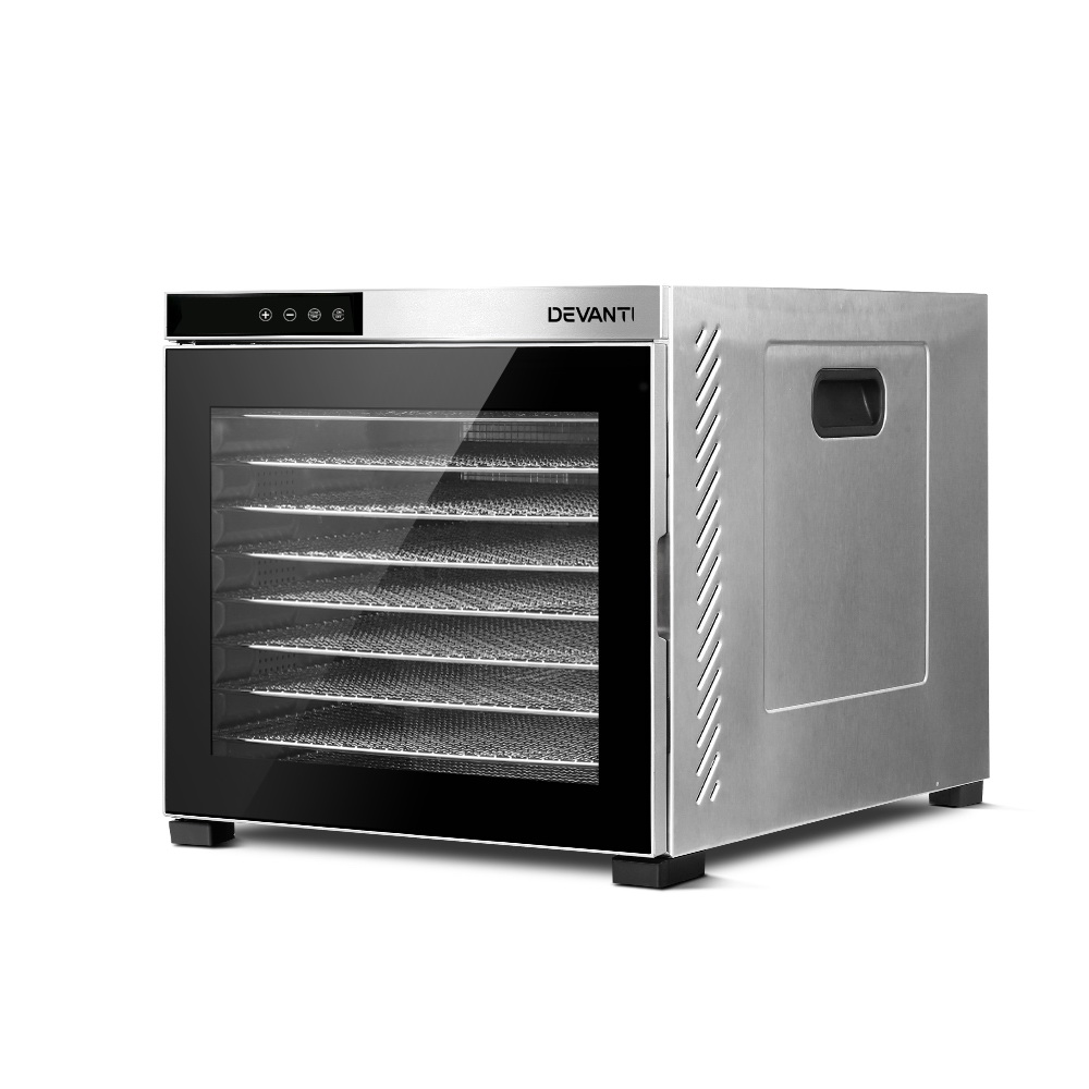 FD-E-310-SS-14860-02 Devanti 10 Trays Food Dehydrator Stainless Steel Tray - Image 3