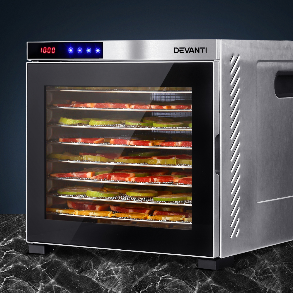 FD-E-310-SS-14860-06 Devanti 10 Trays Food Dehydrator Stainless Steel Tray - Image 8