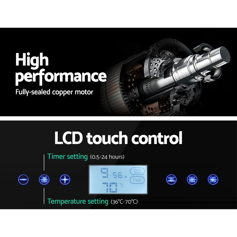 FD-E-383B-ST-BK-20946-04 Devanti 10 Trays Food Dehydrator Stainless Steel Tray - Image 5