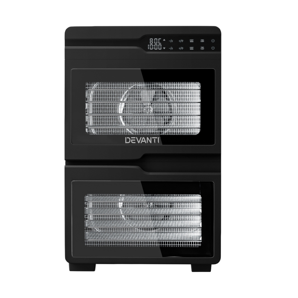 FD-E-661A-12T-SS-202505201614-02 Devanti 12 Trays Food Dehydrator Dual-Zone Stainless Steel Fruit Jerky Dryer - Image 4