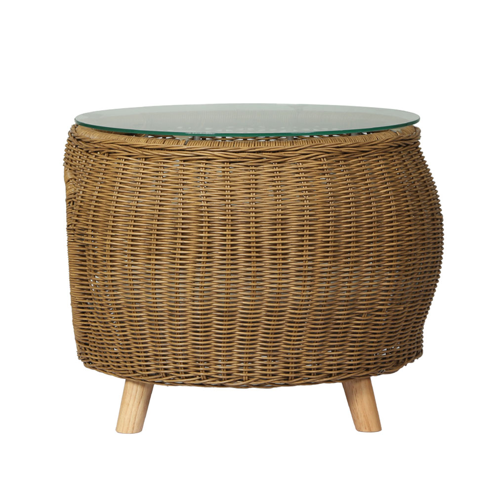 FF-COFFEE-TB-YE-03 Gardeon Coffee Side Table Wicker Aluminium Desk Pet Bed Storage Outdoor Furniture - Image 4