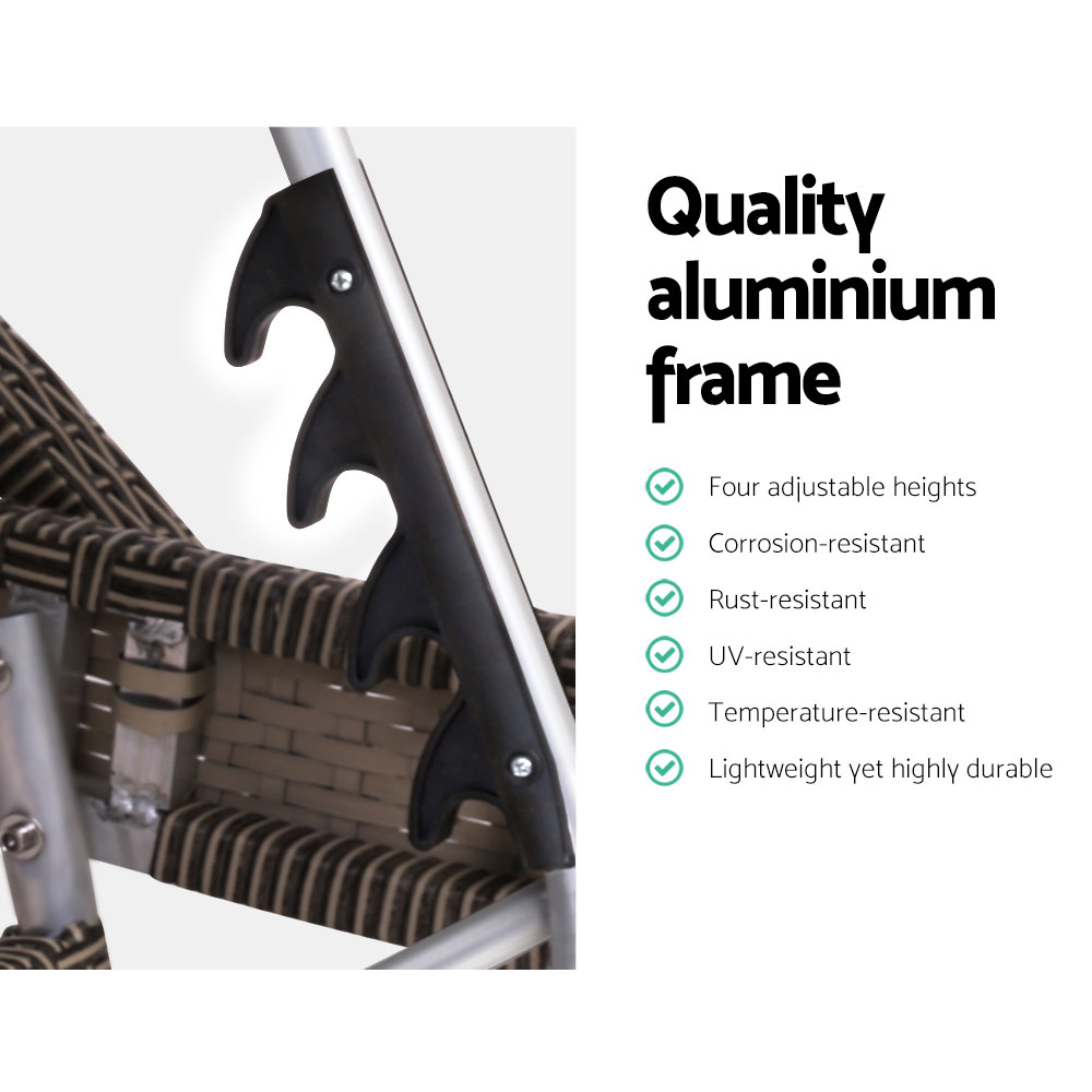 FF-LOUNGE-ARM-P-GE-16178-03 Gardeon Sun Lounge Wicker Lounger Outdoor Furniture Beach Armchair Adjustable Grey&Beige - Image 4