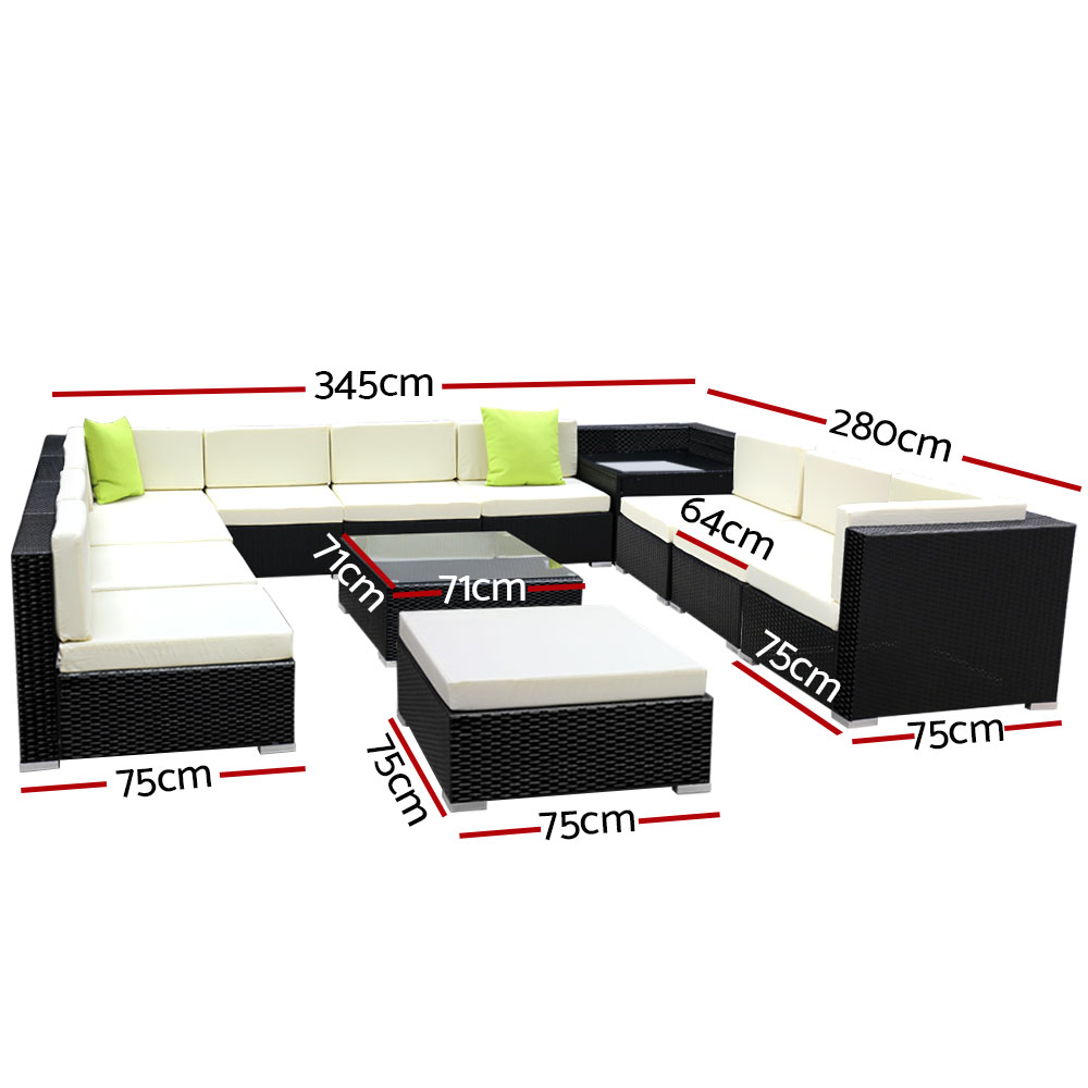 FF-SOFA-BK-13PC-ABDEE-N-202502281534-01 Gardeon 13-Piece Outdoor Sofa Set Wicker Couch Lounge Setting 11 Seater - Image 2