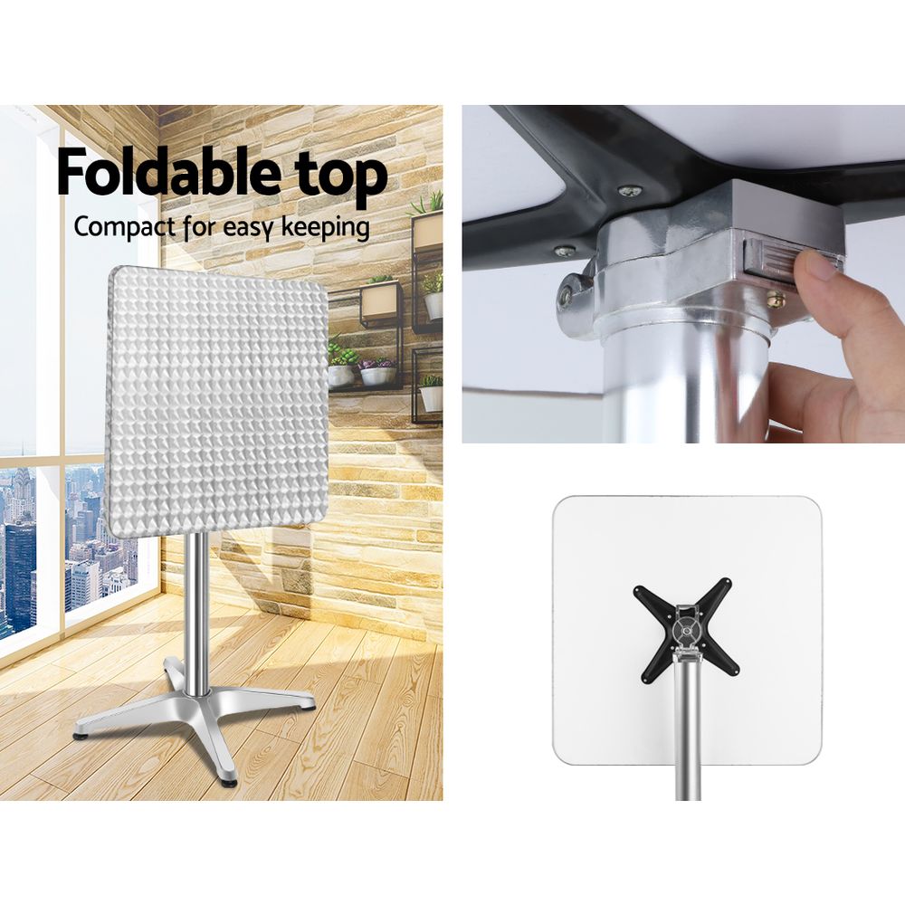 FF-TABLESET-SQ-05 Gardeon 3-Piece Outdoor Bar Set Bistro Table Stools Adjustable Square Cafe - Image 6