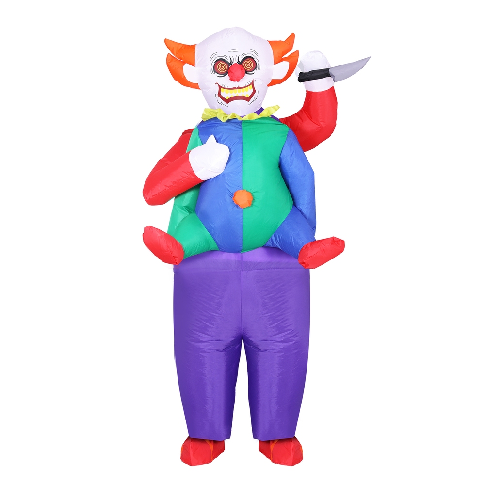 HALO-INF-CLOWN-173379-02 Inflatable Clown Costume Adult Suit Blow Up Party Fancy Dress Halloween Cosplay - Image 3