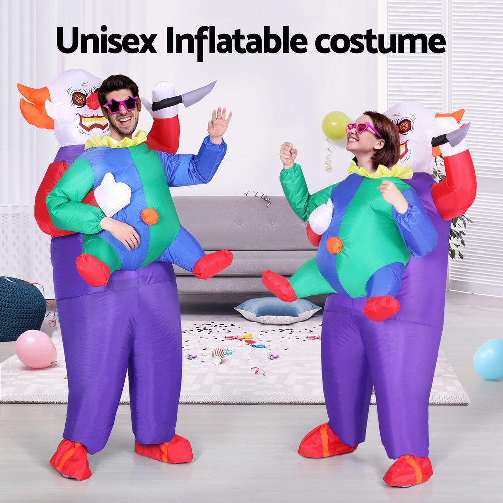 HALO-INF-CLOWN-173379-05 Inflatable Clown Costume Adult Suit Blow Up Party Fancy Dress Halloween Cosplay - Image 6