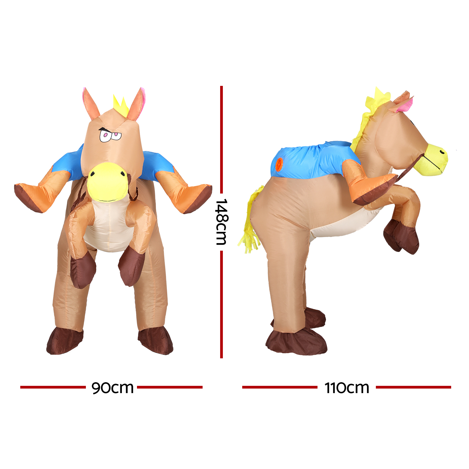 HALO-INF-HORSE-173381-01 Inflatable Cowboy Costume Adult Suit Blow Up Party Fancy Dress Halloween Cosplay - Image 2