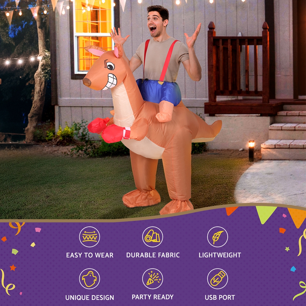 HALO-INF-KANGF-173380-03 Inflatable Kangaroo Costume Adult Suit Blow Up Party Fancy Dress Halloween Cosplay - Image 4