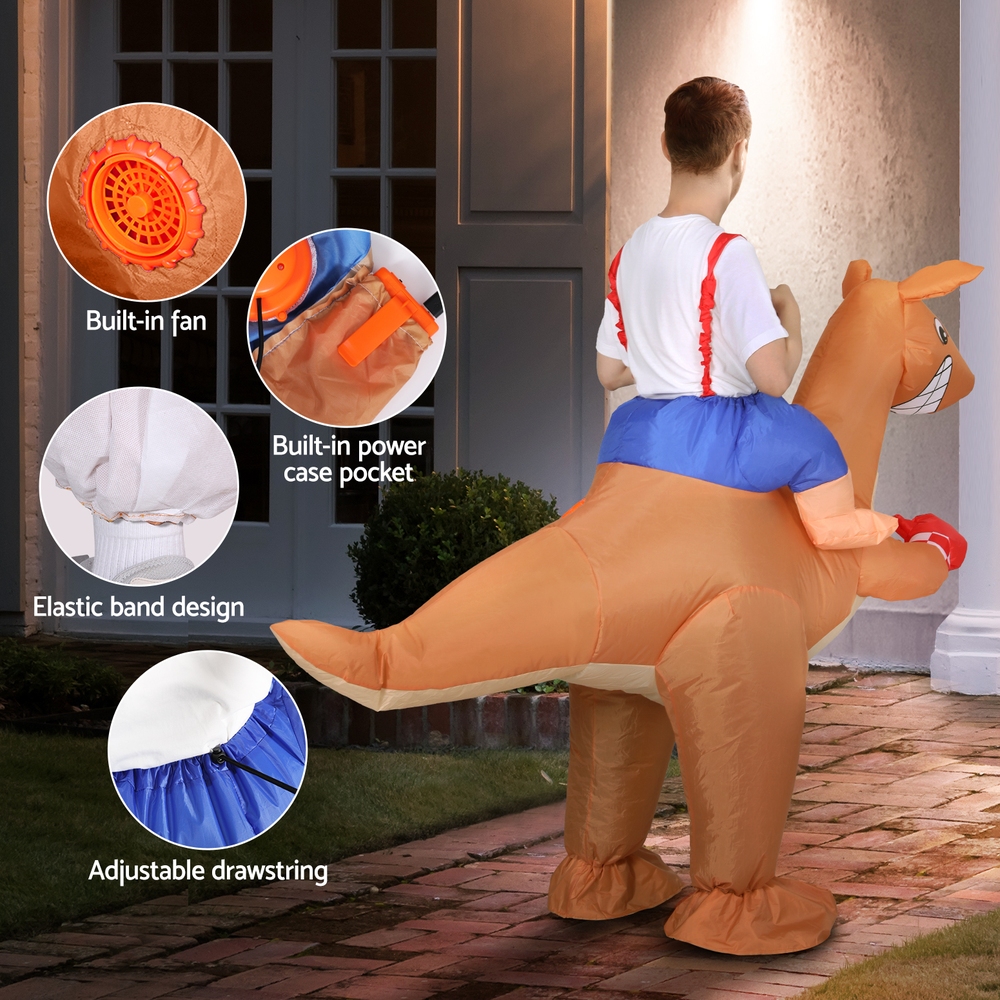 HALO-INF-KANGF-173380-04 Inflatable Kangaroo Costume Adult Suit Blow Up Party Fancy Dress Halloween Cosplay - Image 5