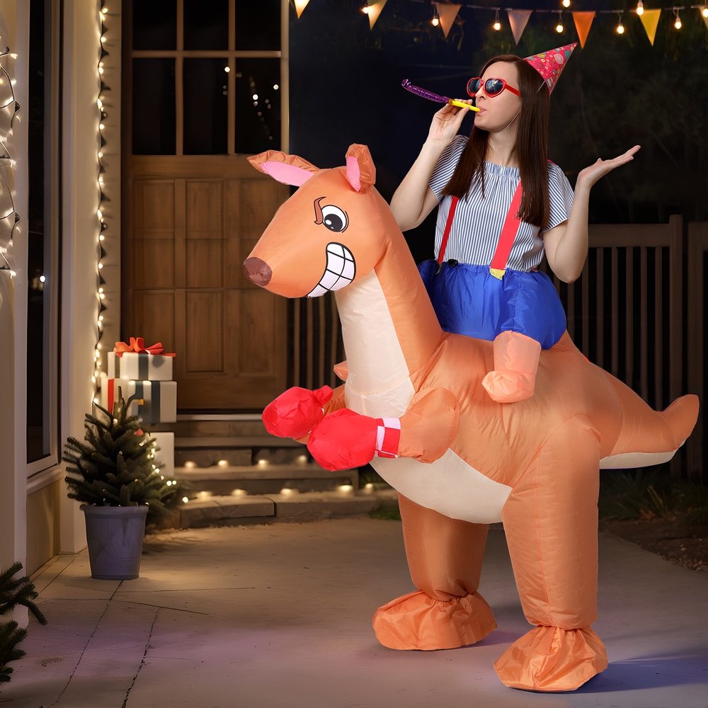 HALO-INF-KANGF-173380-06 Inflatable Kangaroo Costume Adult Suit Blow Up Party Fancy Dress Halloween Cosplay - Image 7
