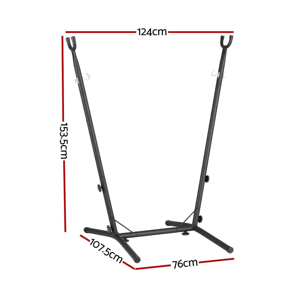 HM-CHAIR-STAND-H-183601-01 Gardeon Hammock Chair Stand Metal Frame Black - Image 2
