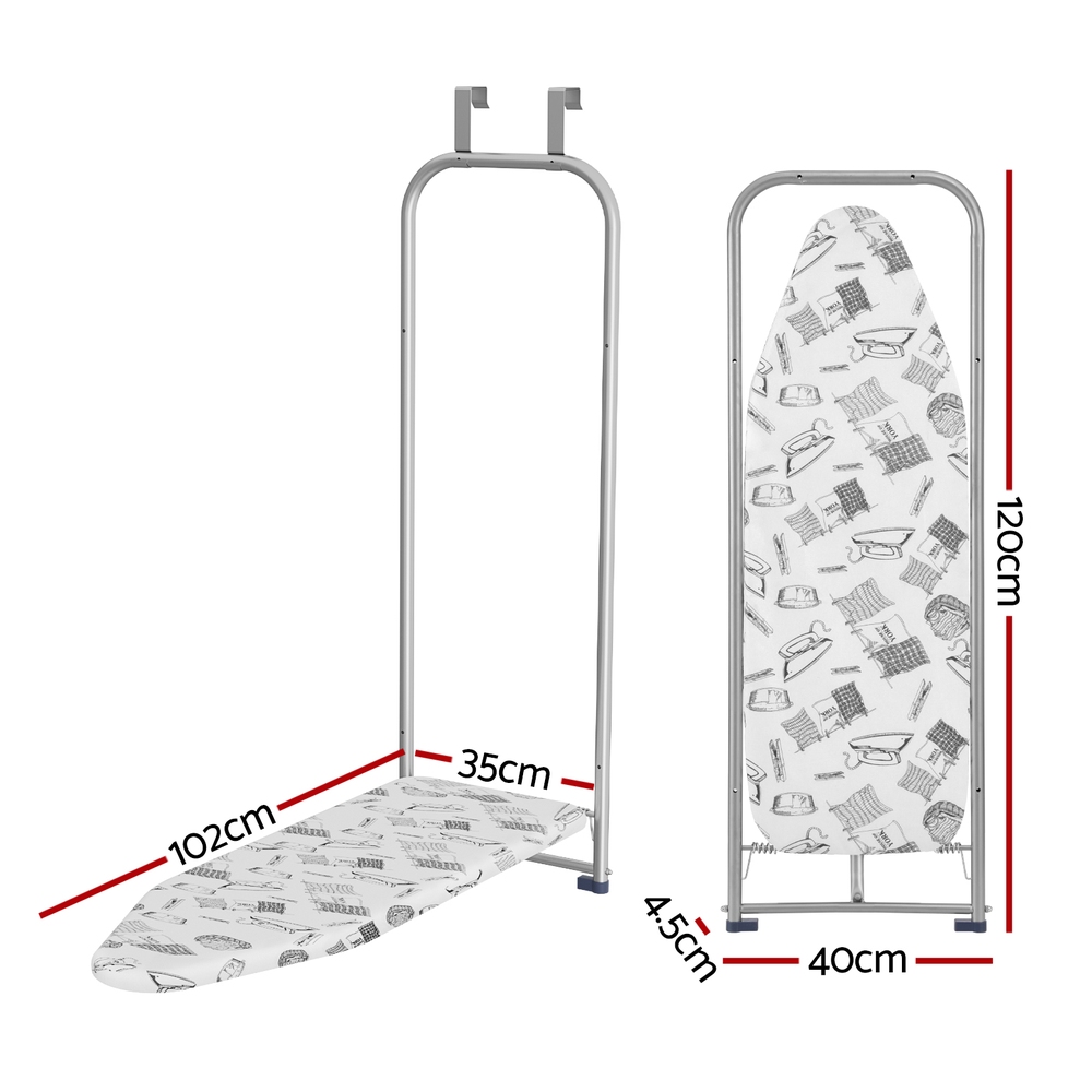 IRB-WM-100-GY-202268-01 Artiss Ironing Board Wall Mounted Foldable White - Image 2