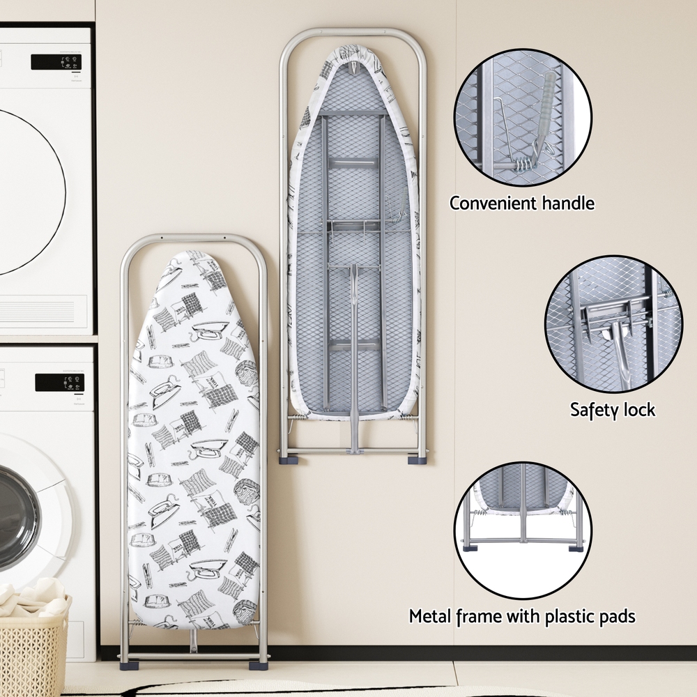 IRB-WM-100-GY-202268-05 Artiss Ironing Board Wall Mounted Foldable White - Image 6