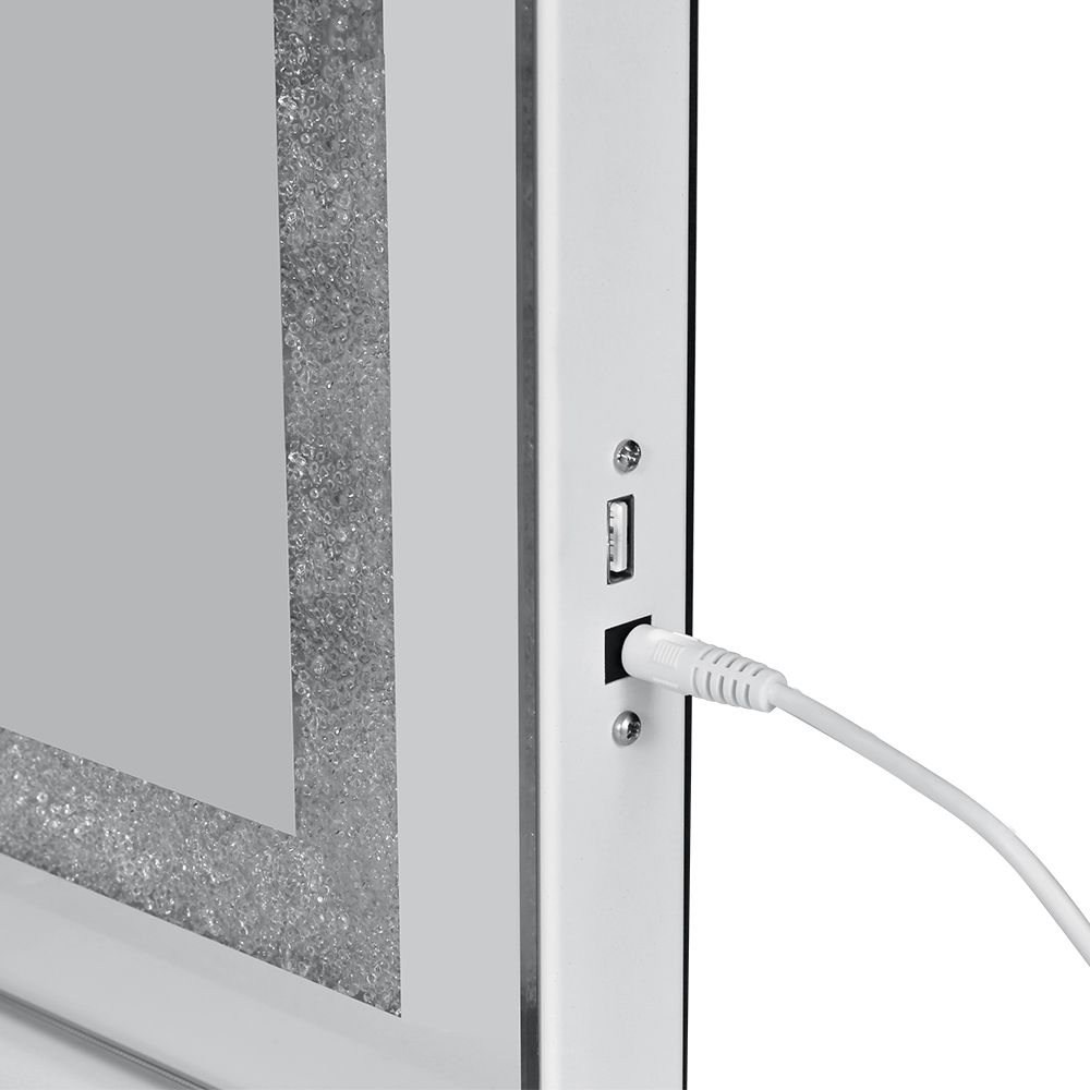 MM-E-FRAMELS-5846LED-GS-BT-139398-02 Embellir Bluetooth Makeup Mirror 58x46cm Hollywood Vanity with LED Light Crystal - Image 3