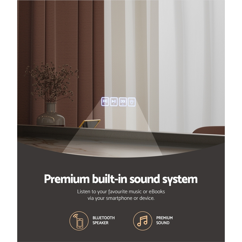 MM-E-FRAMELS-6580LED-GS-BT-53242-04 Embellir Bluetooth Makeup Mirror 80x65cm Hollywood Vanity with LED Light Wall - Image 5