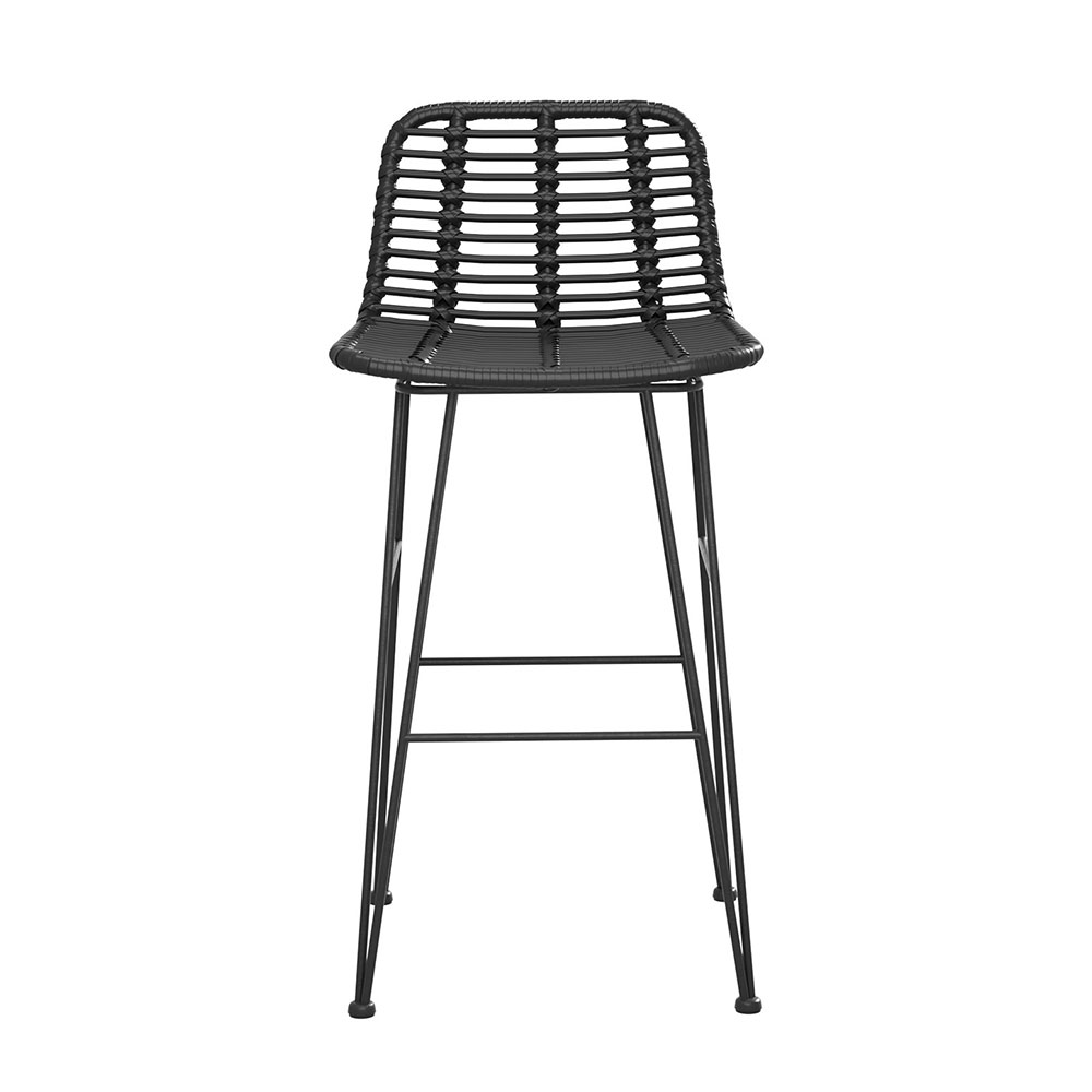 ODF-BA-TW-RATTAN-BK-X2-185484-02 Gardeon 2x Outdoor Bar Stools Rattan Black - Image 3