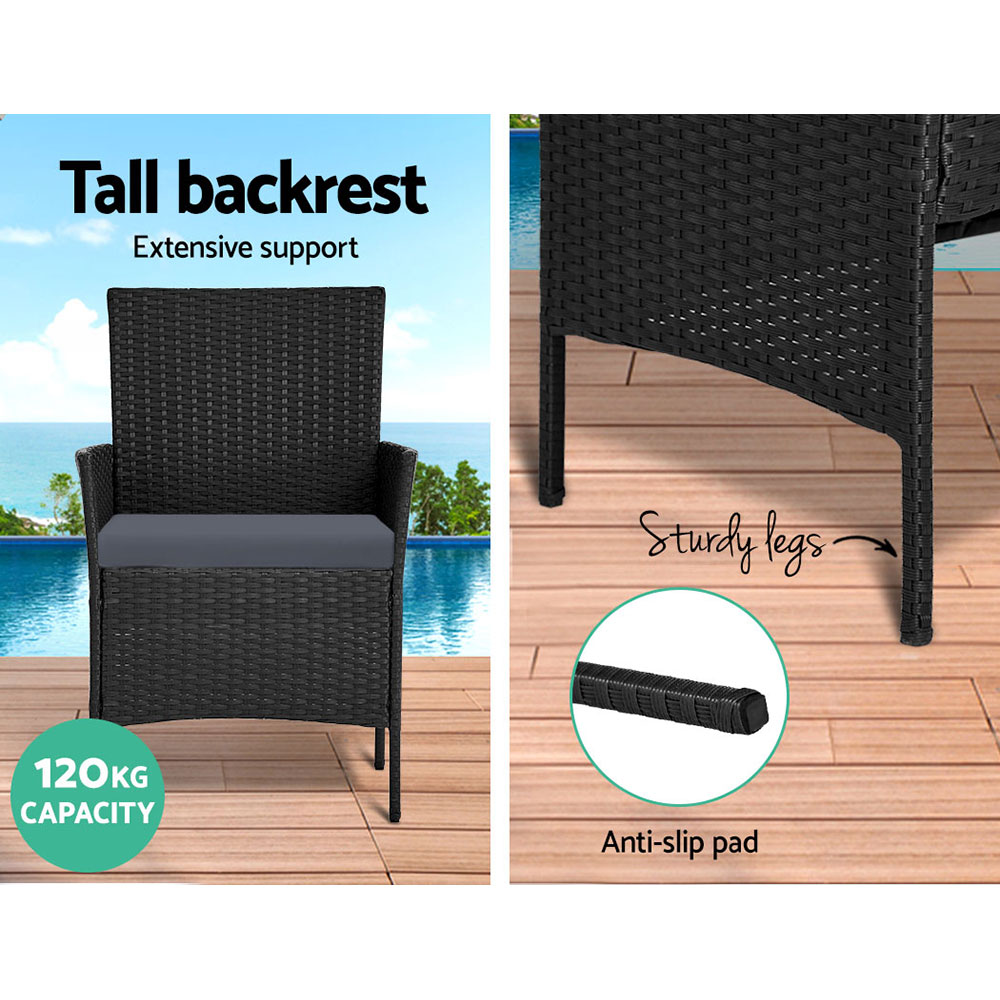 ODF-PATIO-17007-BK-AB-COVER-20641-04 Gardeon 4 Seater Outdoor Sofa Set with Storage Cover Wicker Table Chair Black - Image 5
