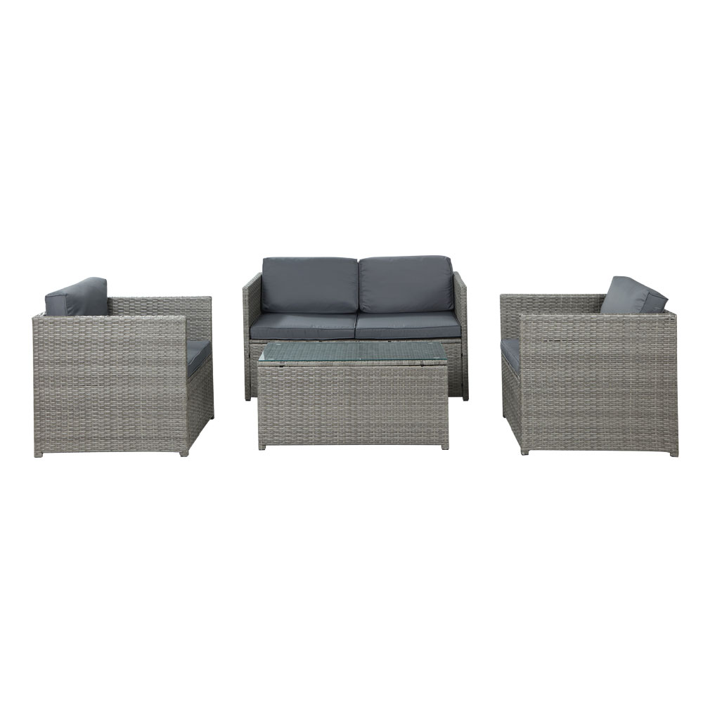 ODF-SOFA-4PCS-HJ-GE-AB-202502281538-02 Gardeon 4-Piece Outdoor Sofa Set Wicker Couch Lounge Setting Grey - Image 3