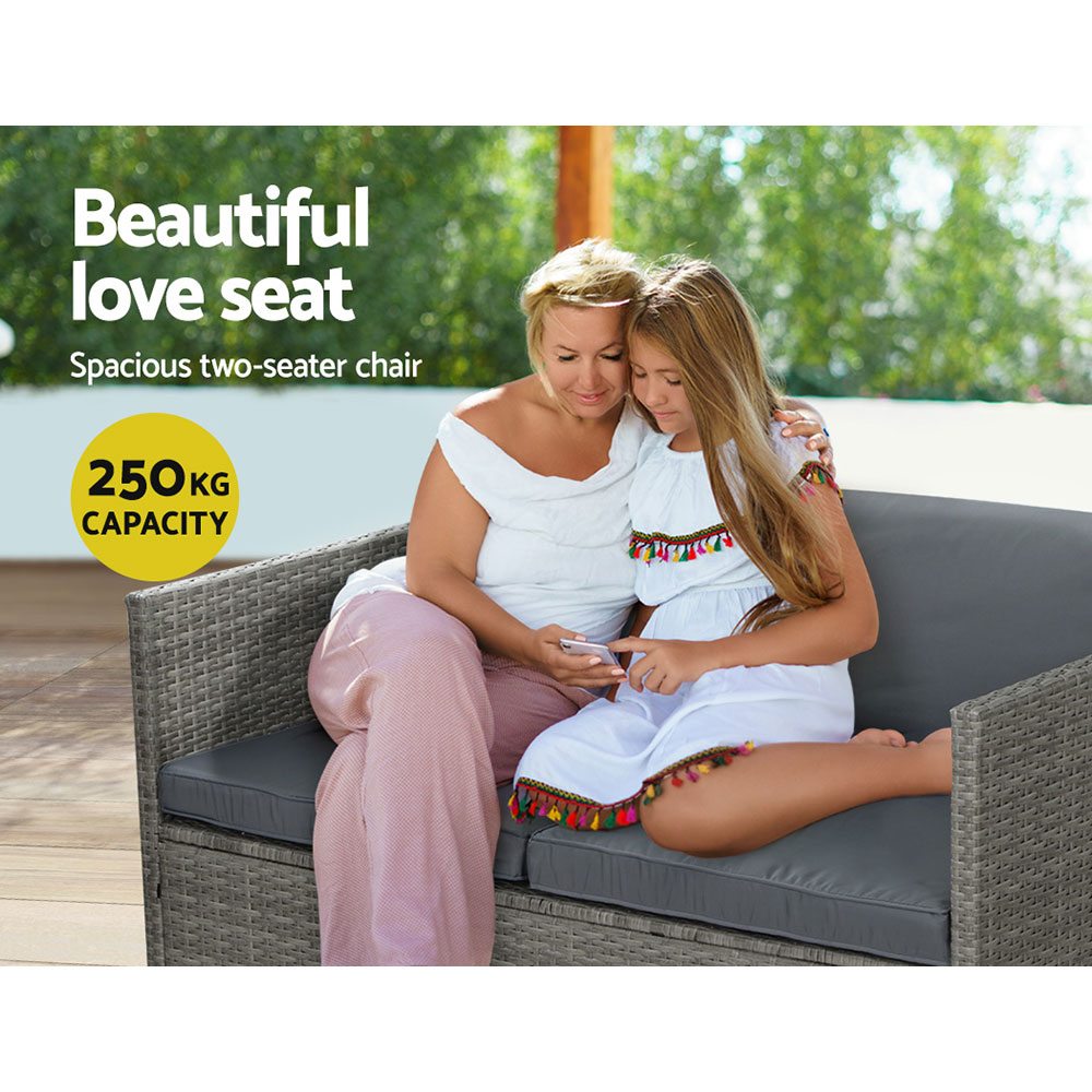 ODF-SOFA-4PCS-HJ-GE-AB-202502281538-03 Gardeon 4-Piece Outdoor Sofa Set Wicker Couch Lounge Setting Grey - Image 4