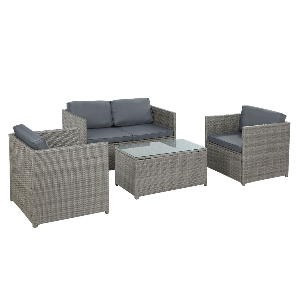 ODF-SOFA-4PCS-HJ-GE-AB-202502281538-07 Gardeon 4-Piece Outdoor Sofa Set Wicker Couch Lounge Setting Grey - Image 7