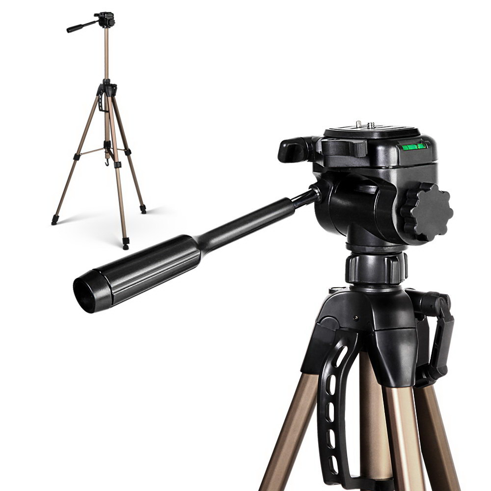 TP-WT3750-00 Weifeng Professional Camera Tripod Stand Mount DSLR Travel Adjustable 62-160cm Gold - Image 1