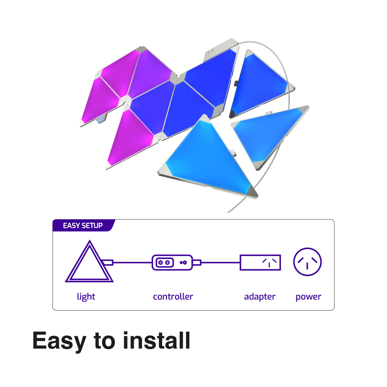 V1031-LSH-10TRI-037-202507041110-05 Laser Smart DIY Triangle Light WiFi RGB 10-Pack - Image 6