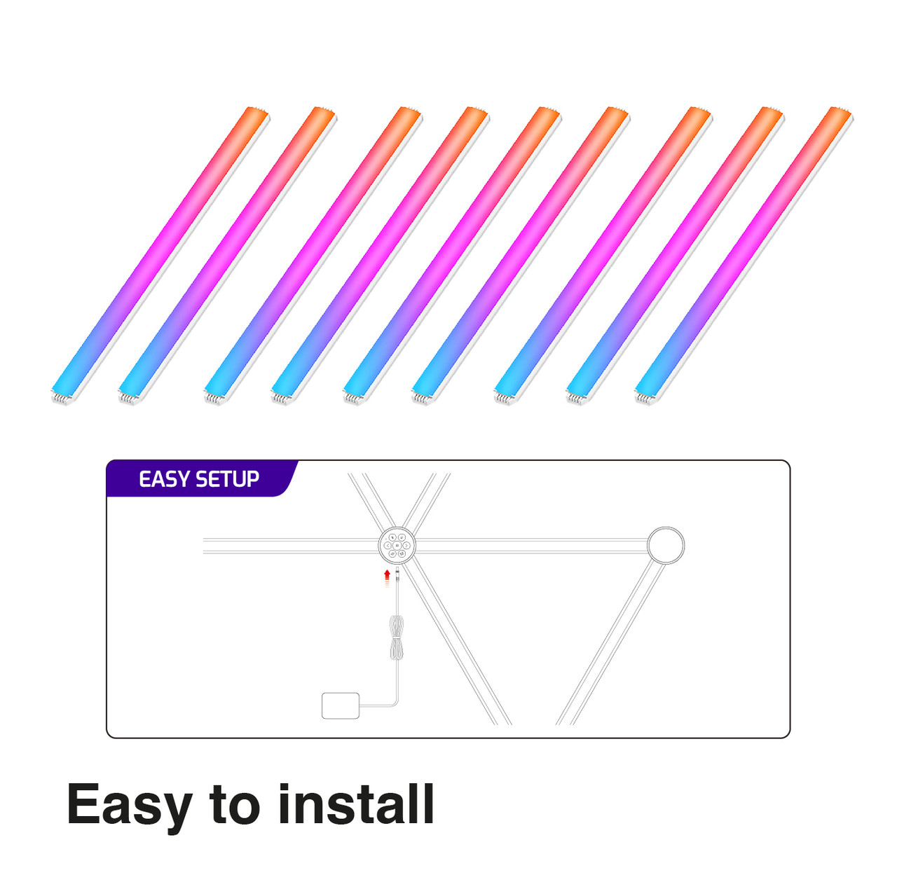 V1031-LSH-9BAR-020-202507041110-03 Laser Smart AmbiColour Light Bars RGB WiFi - Image 4
