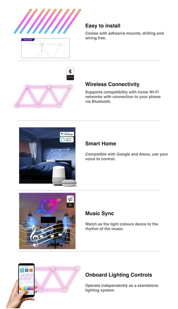 V1031-LSH-9BAR-020-202507041110-04 Laser Smart AmbiColour Light Bars RGB WiFi - Image 5